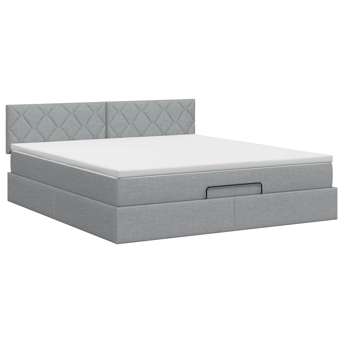 vidaXL Łóżko ottoman z materacem jasnoszary 180 x 200 cm tkanina