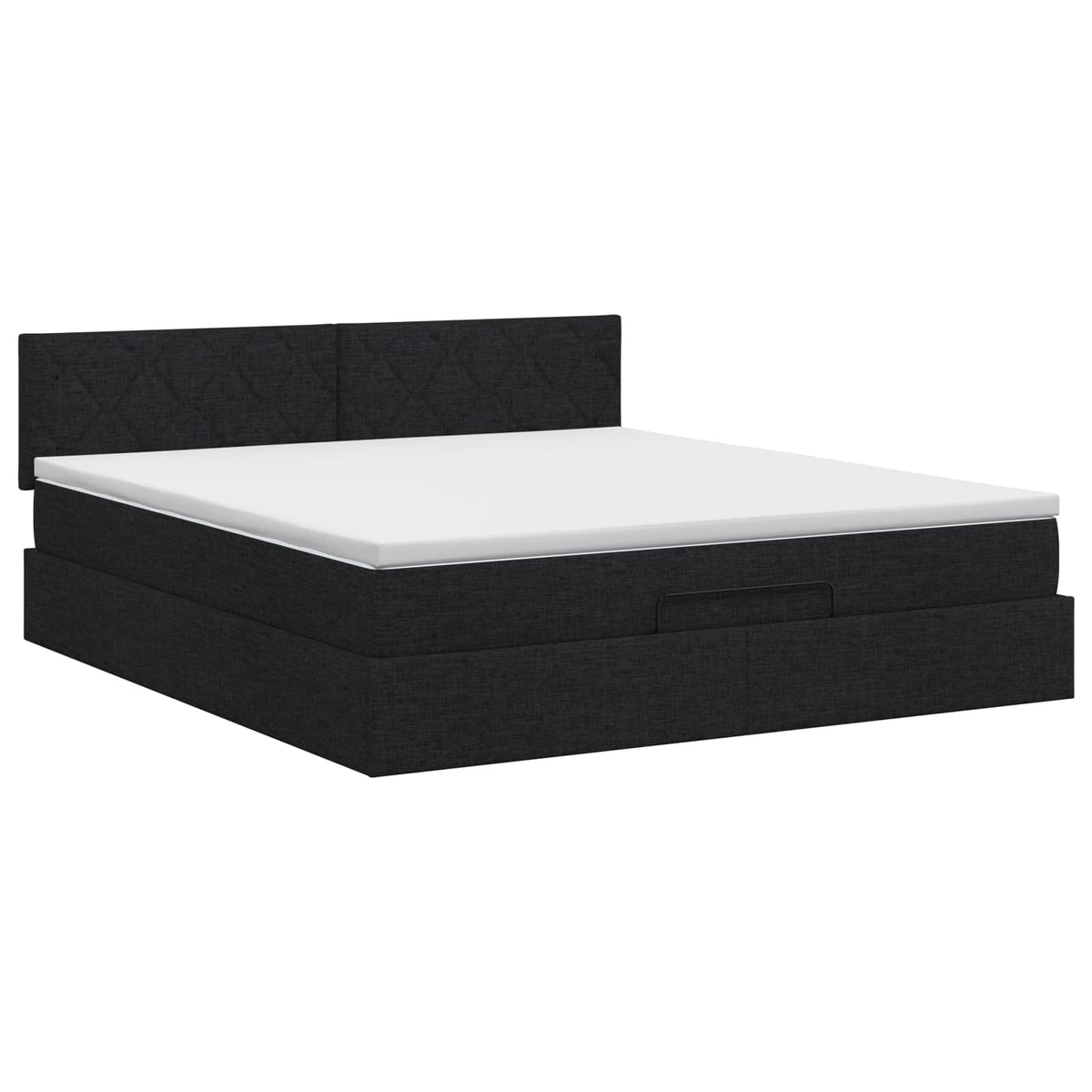 vidaXL Łóżko ottoman z materacem Czarny 180 x 200 cm tkanina