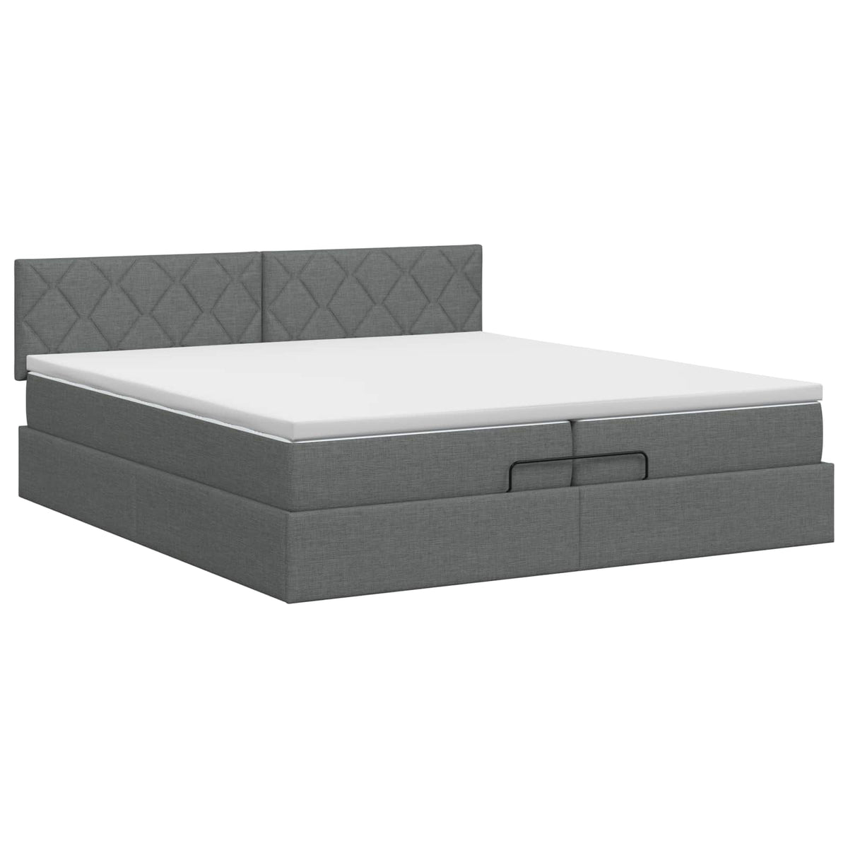 vidaXL Łóżko ottoman z materacem ciemnoszary 200 x 200 cm tkanina