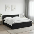 vidaXL Łóżko ottoman z materacem Czarny 200 x 200 cm tkanina