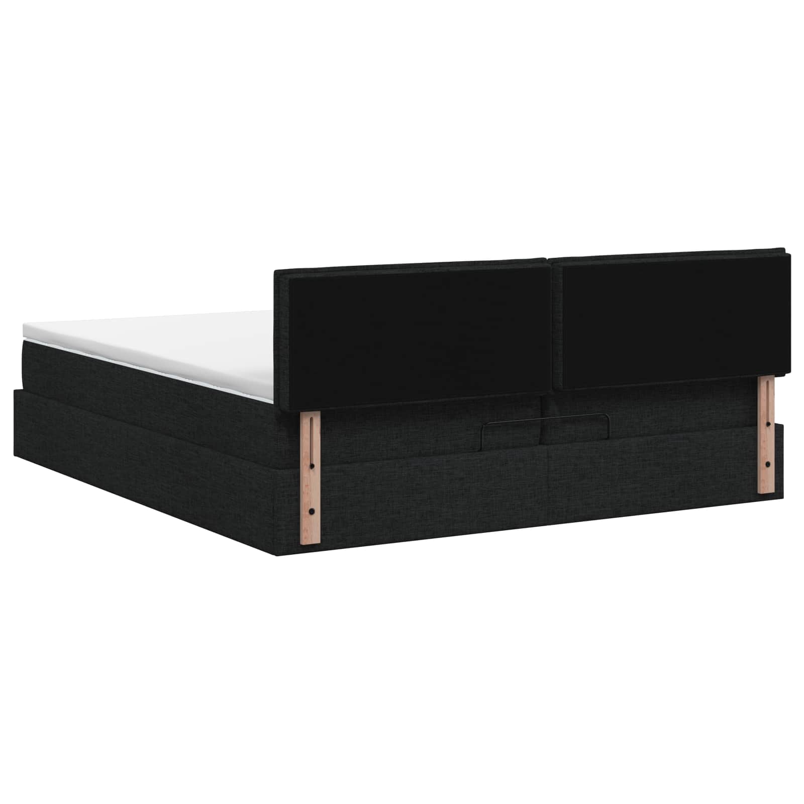 vidaXL Łóżko ottoman z materacem Czarny 200 x 200 cm tkanina