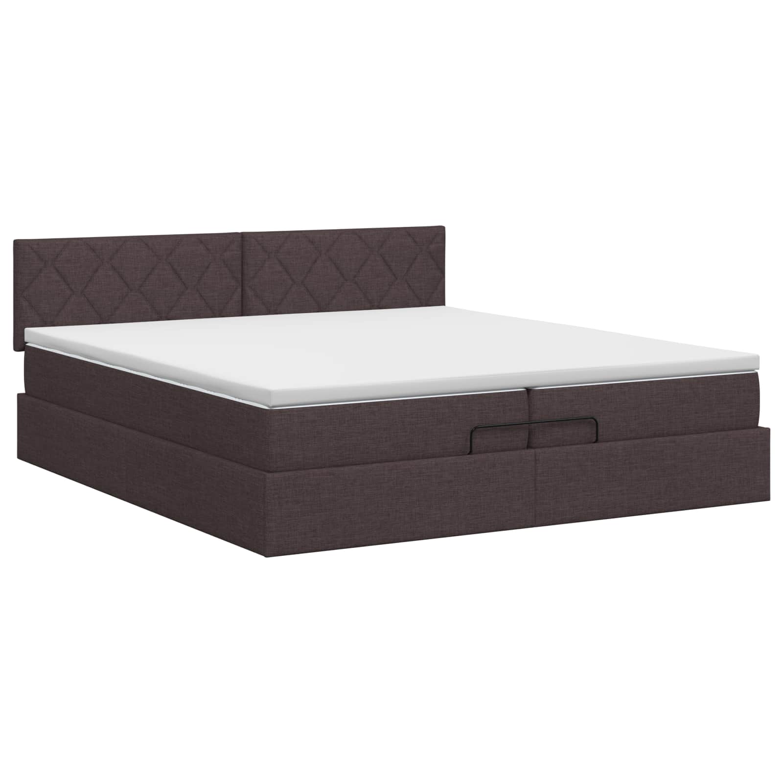 vidaXL Łóżko ottoman z materacem Ciemny brąz 200 x 200 cm tkanina
