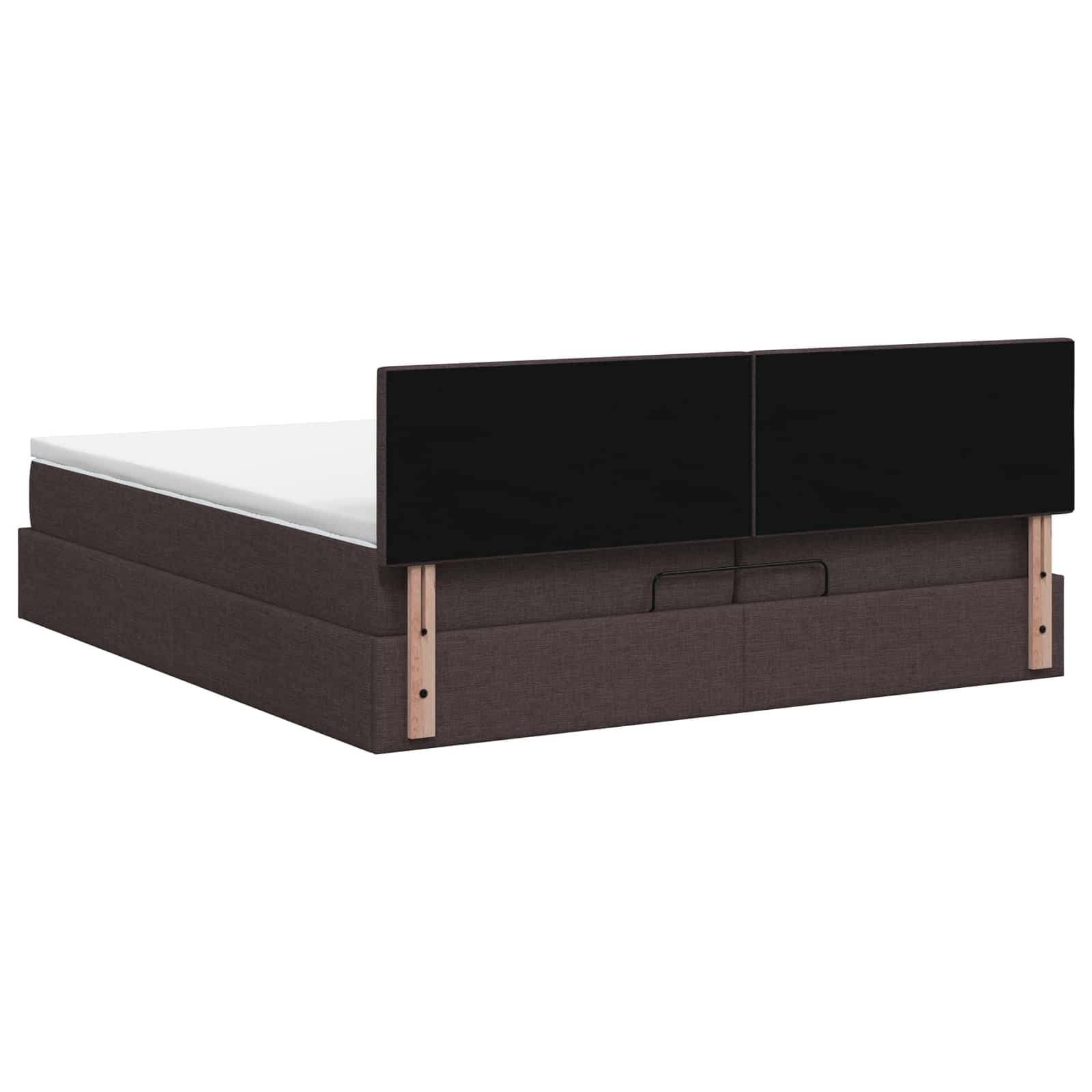 vidaXL Łóżko ottoman z materacem Ciemny brąz 200 x 200 cm tkanina