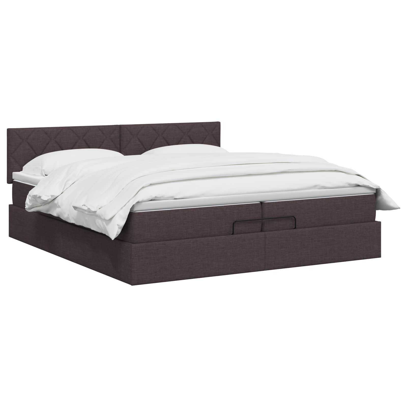vidaXL Łóżko ottoman z materacem Ciemny brąz 200 x 200 cm tkanina