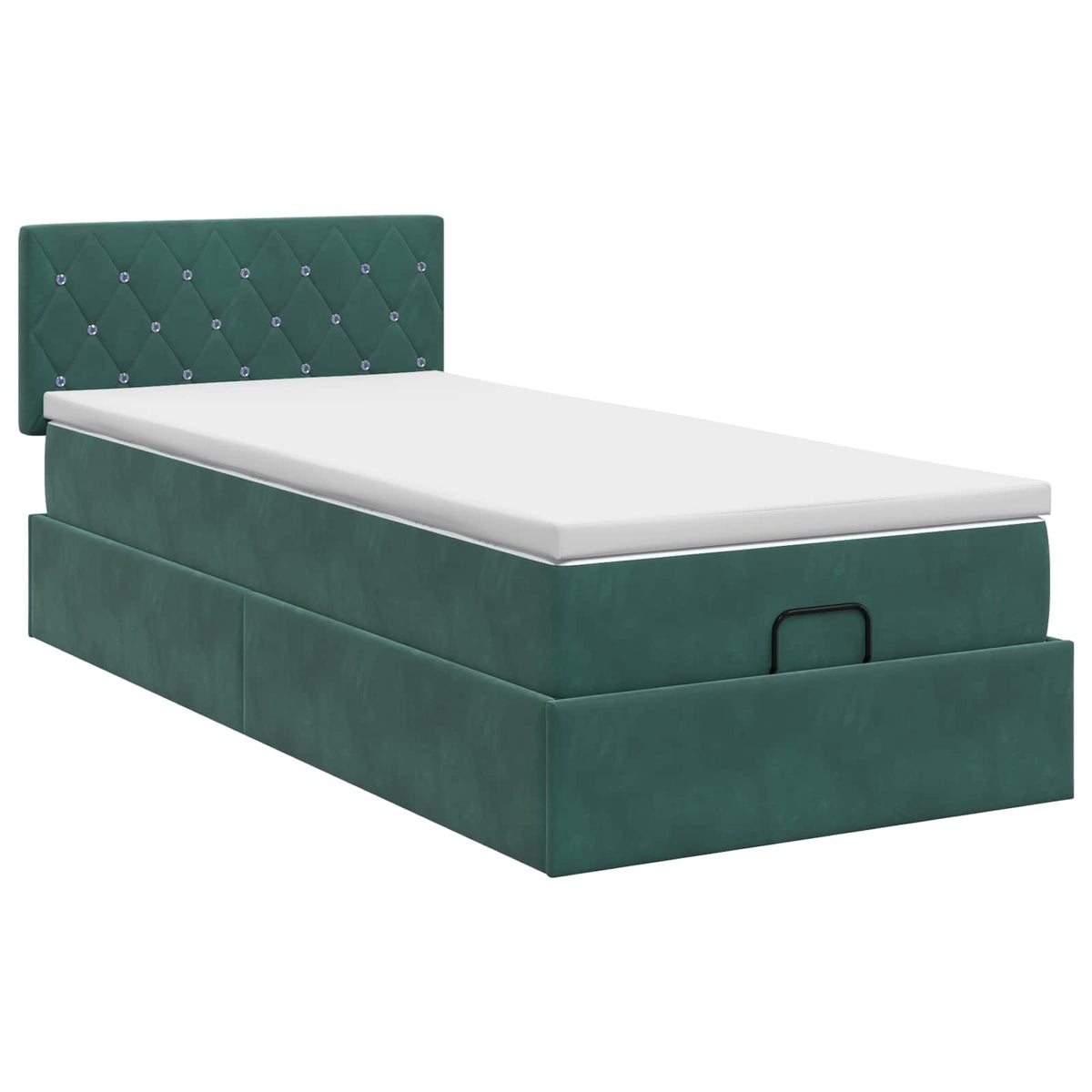 vidaXL Łóżko ottoman z materacem Ciemnozielony 80 x 200 cm Welur
