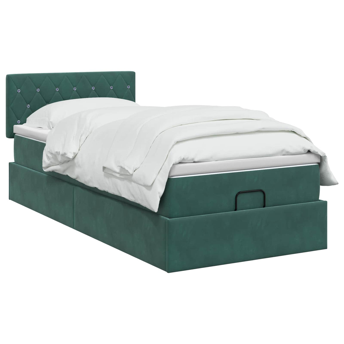 vidaXL Łóżko ottoman z materacem Ciemnozielony 80 x 200 cm Welur