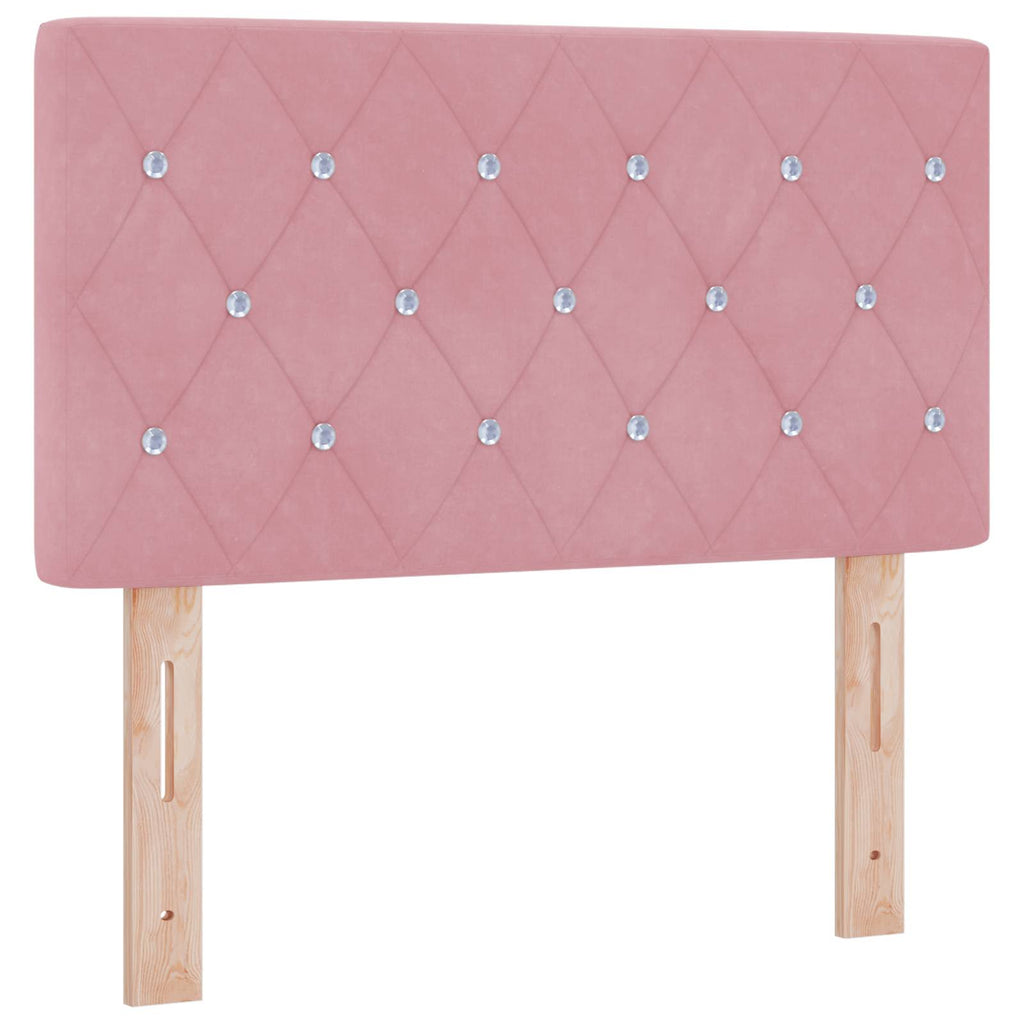 vidaXL Łóżko ottoman z materacem Z zagłówkiem różowy 80 x 200 cm Welur
