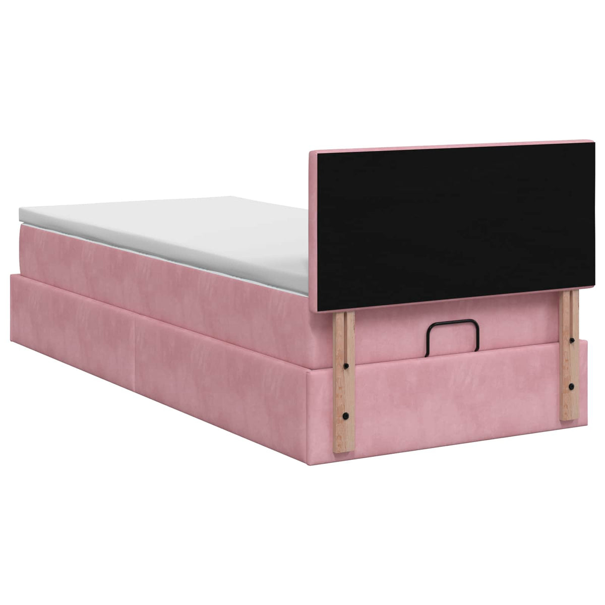 vidaXL Łóżko ottoman z materacem Z zagłówkiem różowy 80 x 200 cm Welur