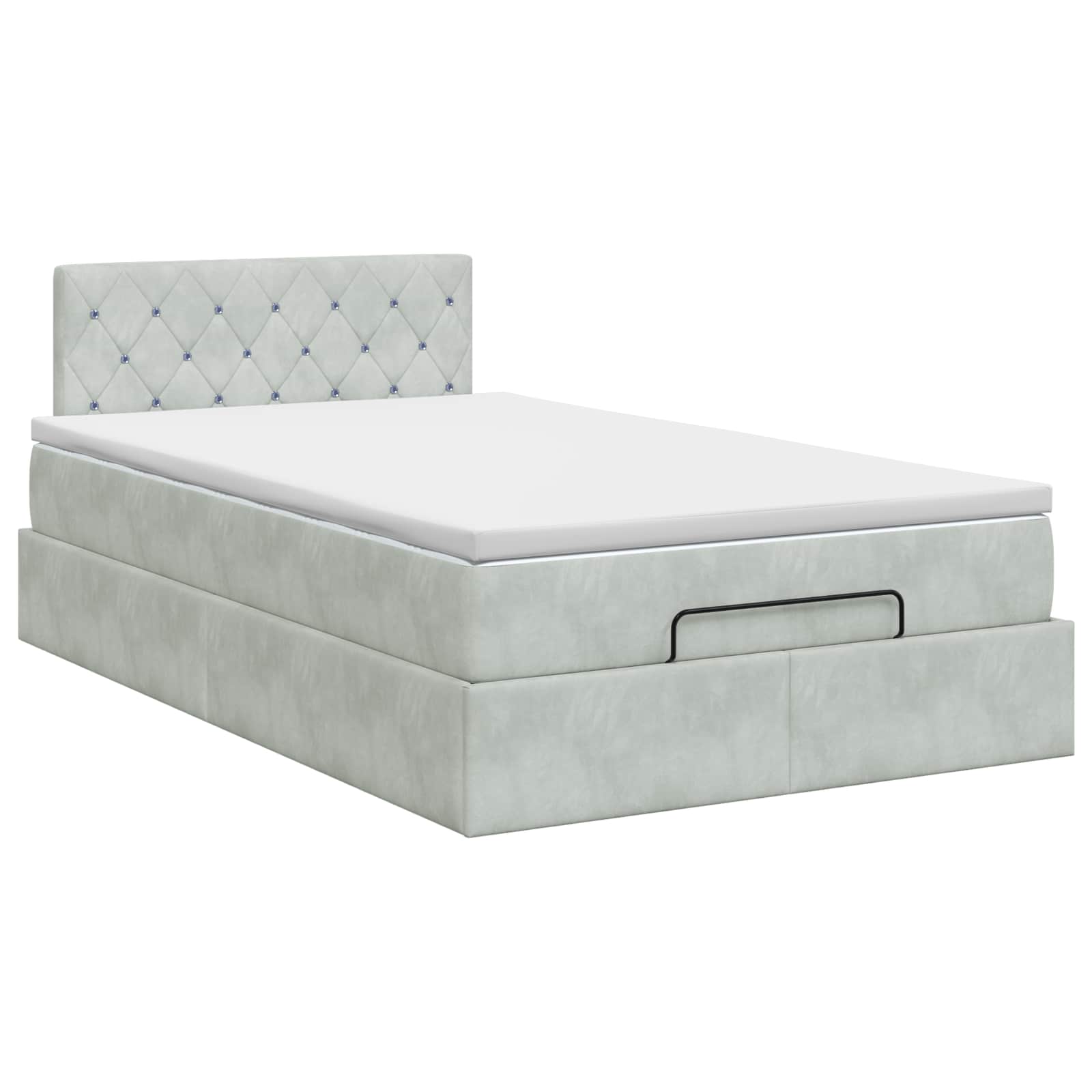 vidaXL Łóżko ottoman z materacem jasnoszary 120 x 200 cm Welur