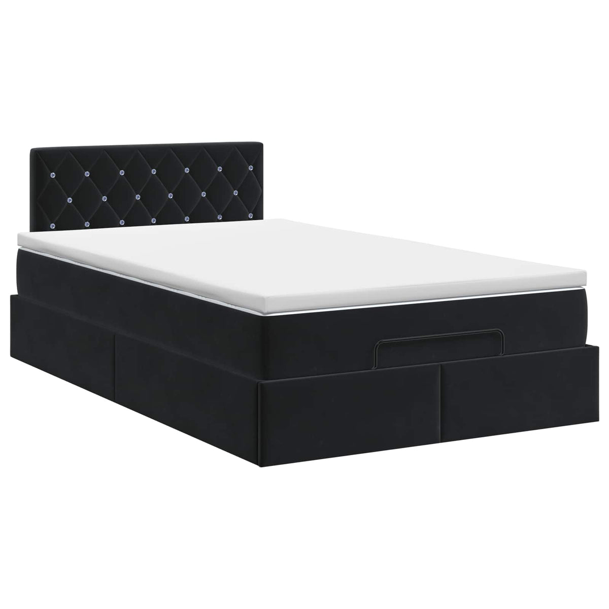 vidaXL Łóżko ottoman z materacem Czarny 120 x 200 cm Welur