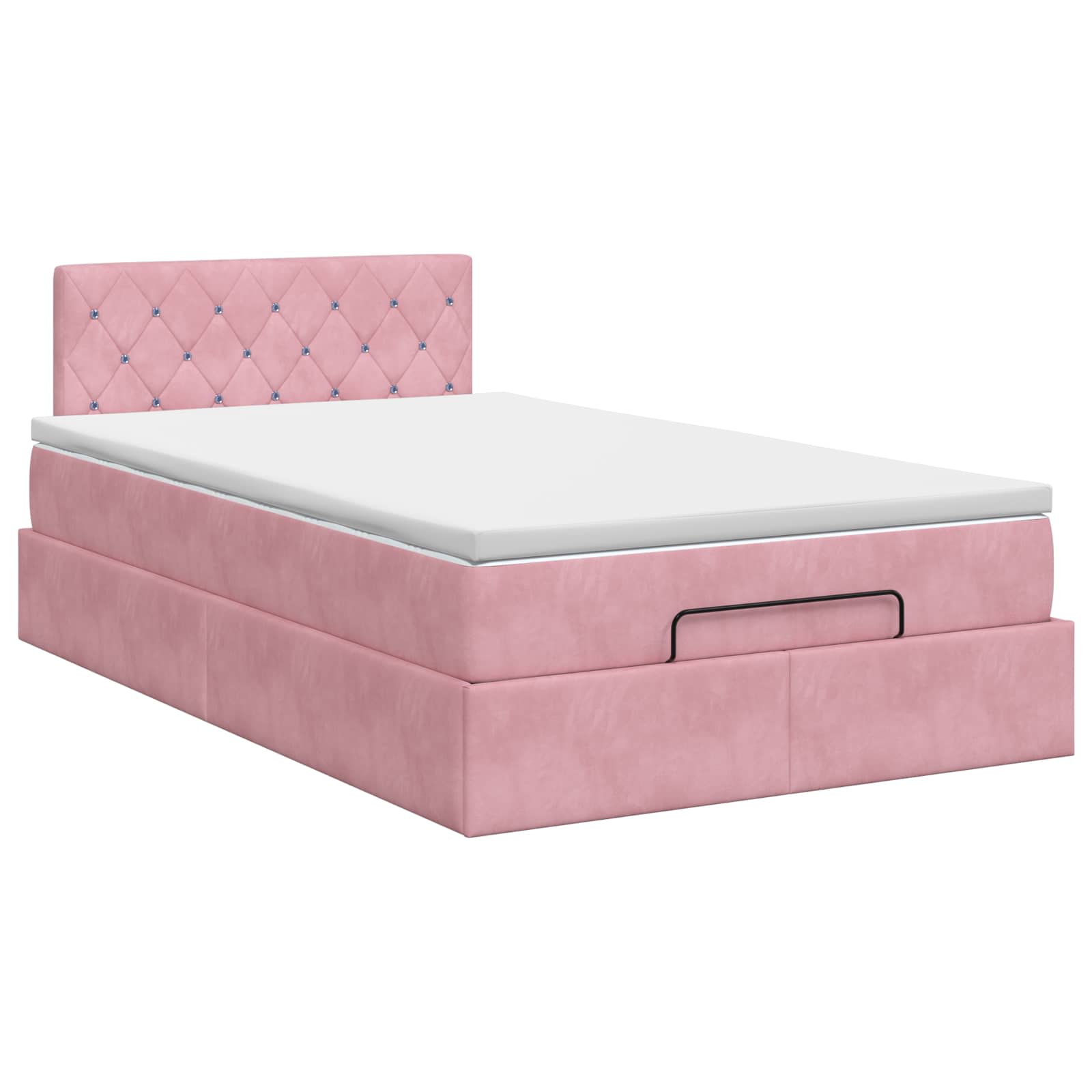vidaXL Łóżko ottoman z materacem różowy 120 x 200 cm Welur