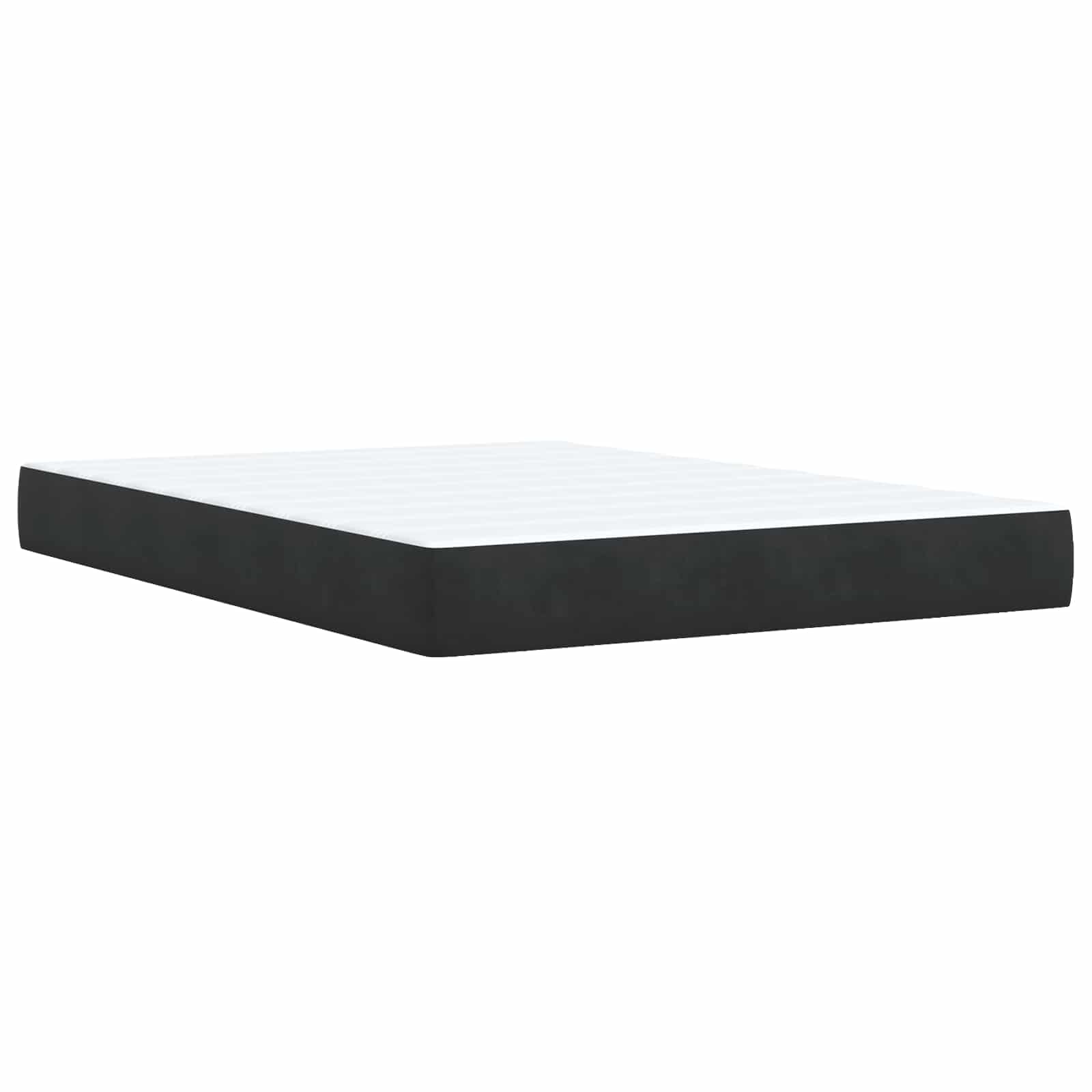 vidaXL Łóżko ottoman z materacem Czarny 140 x 190 cm Welur