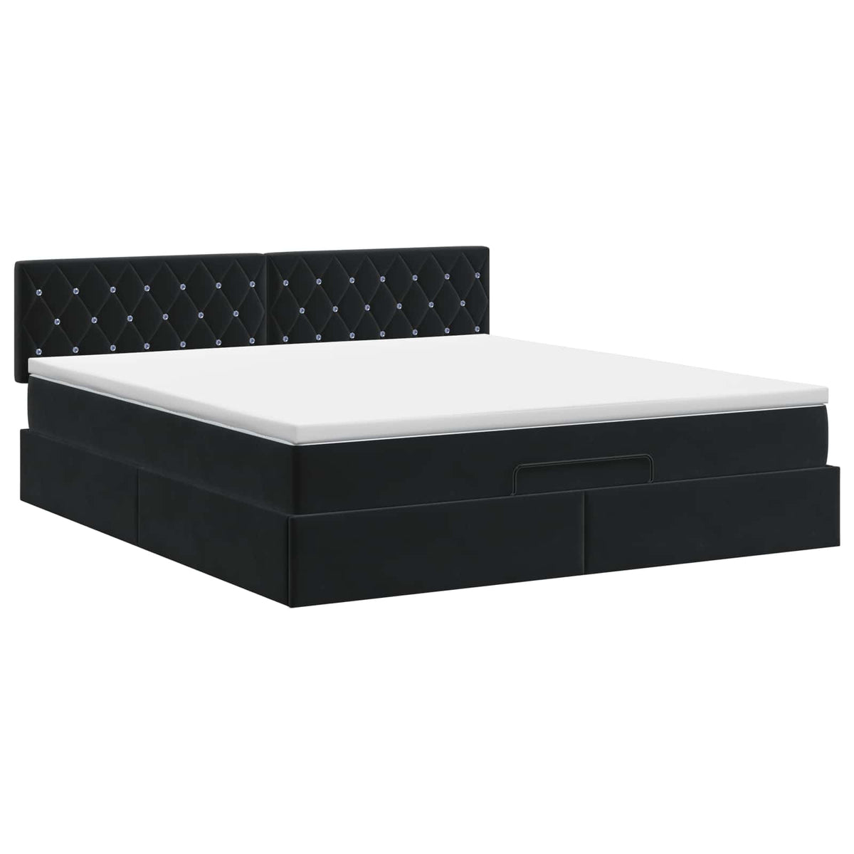 vidaXL Łóżko ottoman z materacem Czarny 140 x 190 cm Welur