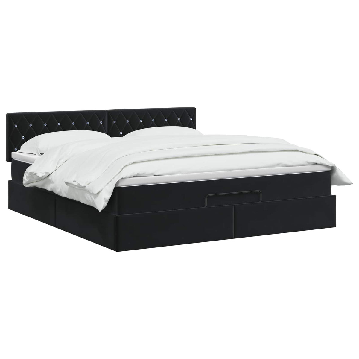 vidaXL Łóżko ottoman z materacem Czarny 140 x 190 cm Welur