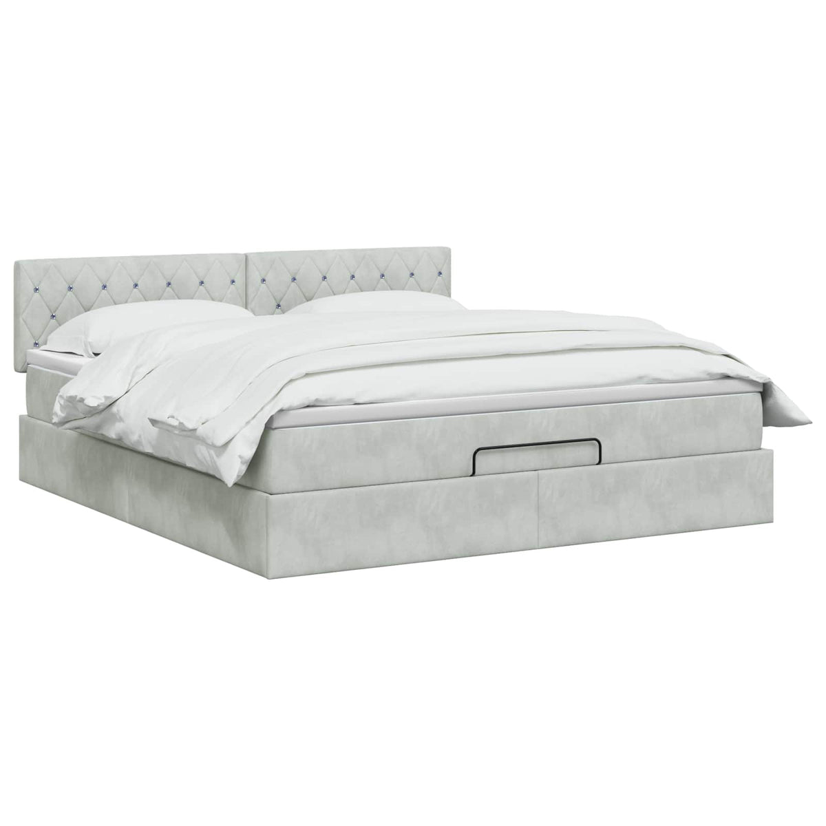 vidaXL Łóżko ottoman z materacem jasnoszary 140 x 200 cm Welur