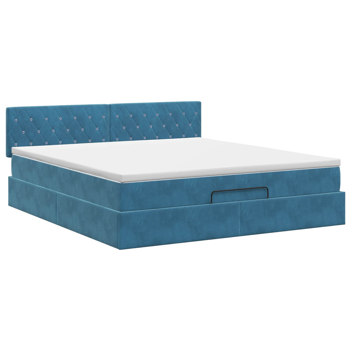 vidaXL Łóżko ottoman z materacem Ciemnoniebieski 160 x 200 cm Welur