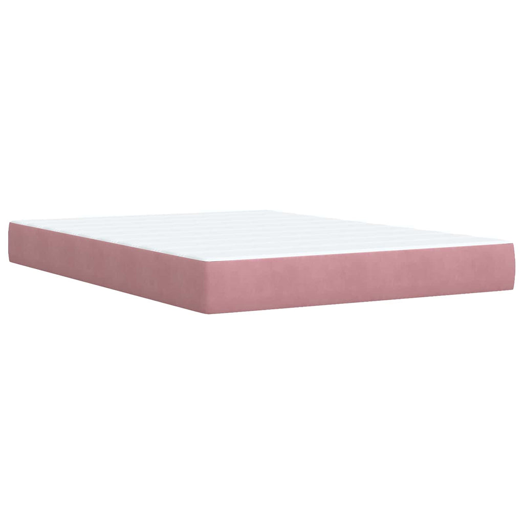 vidaXL Łóżko ottoman z materacem różowy 160 x 200 cm Welur