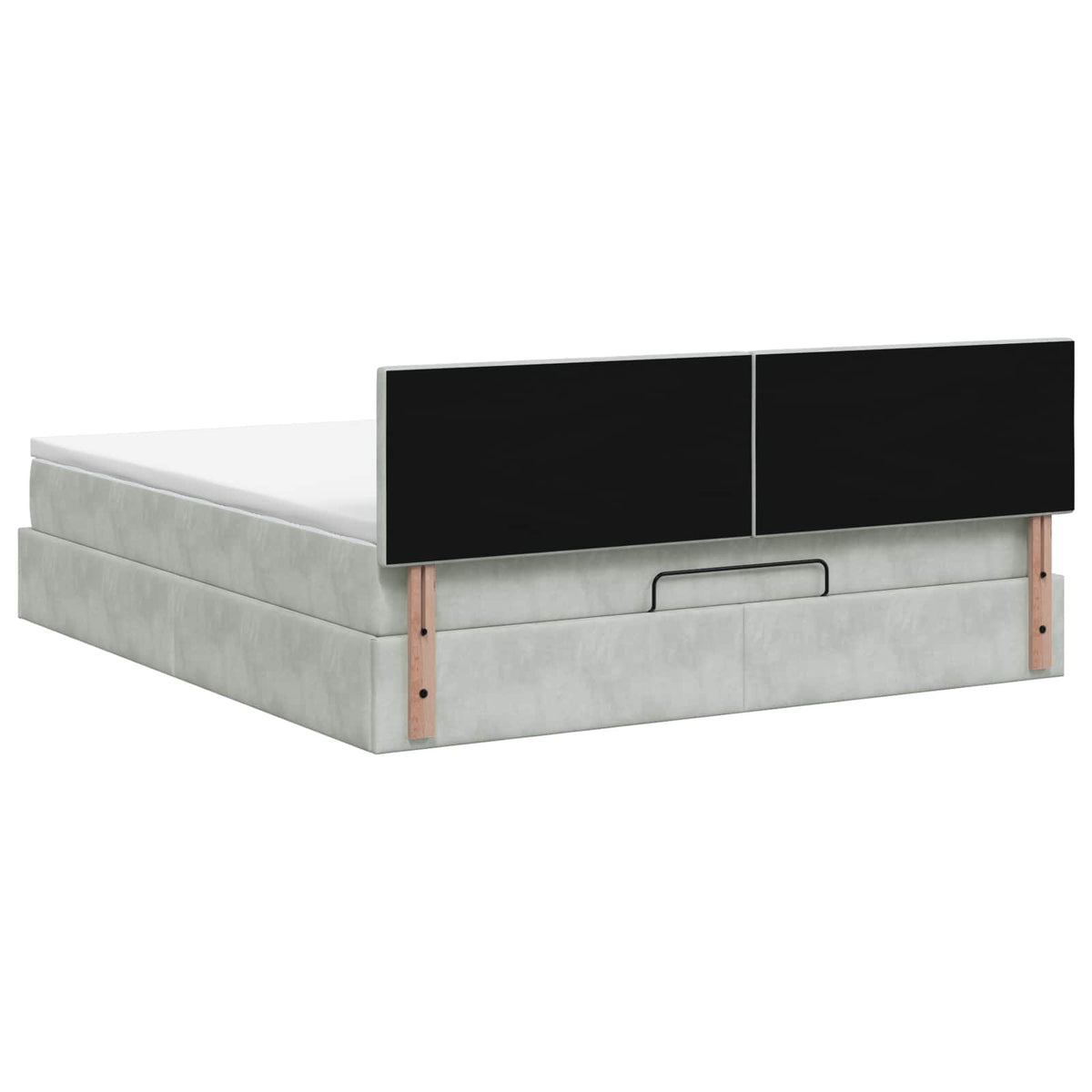 vidaXL Łóżko ottoman z materacem jasnoszary 180 x 200 cm Welur