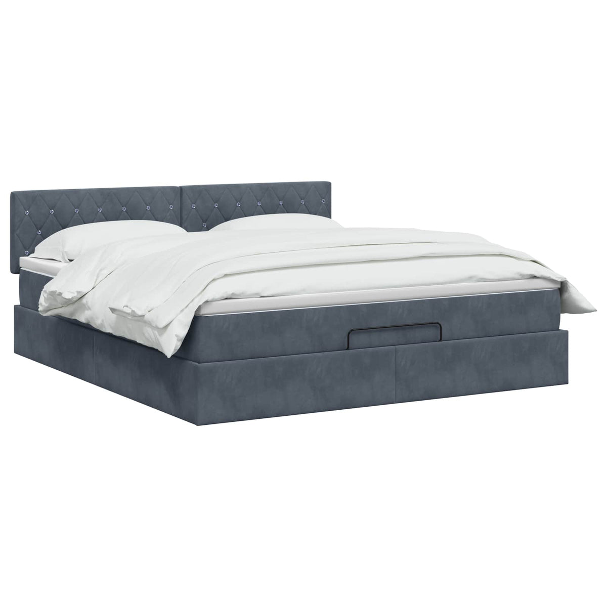 vidaXL Łóżko ottoman z materacem ciemnoszary 180 x 200 cm Welur