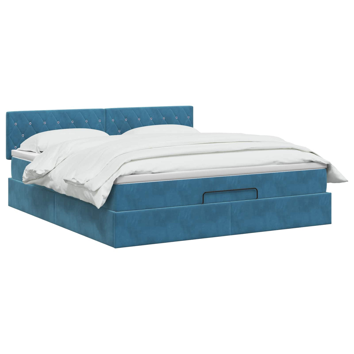 vidaXL Łóżko ottoman z materacem Ciemnoniebieski 180 x 200 cm Welur