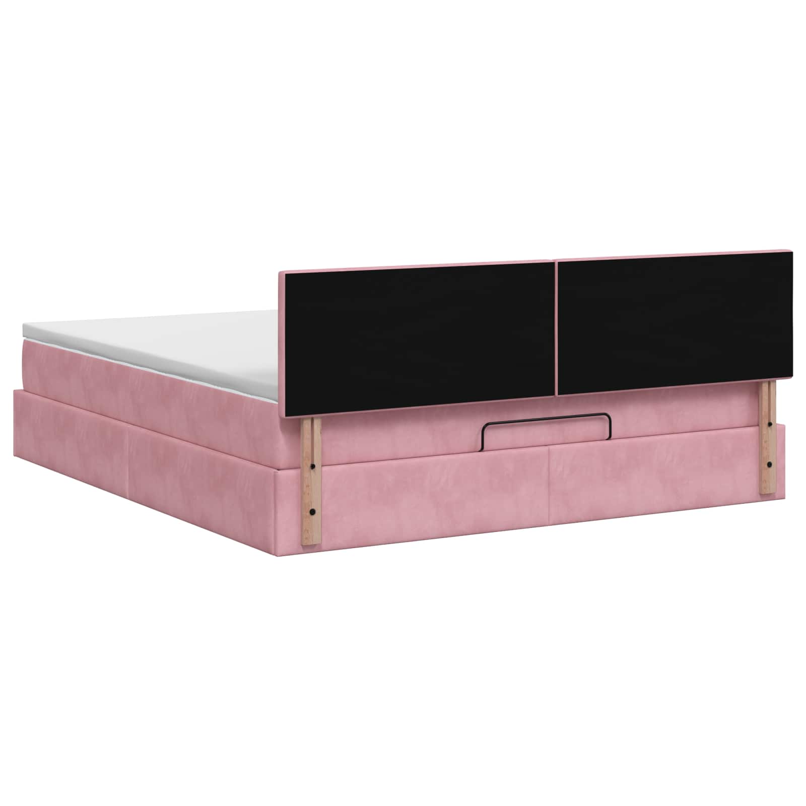 vidaXL Łóżko ottoman z materacem różowy 180 x 200 cm Welur