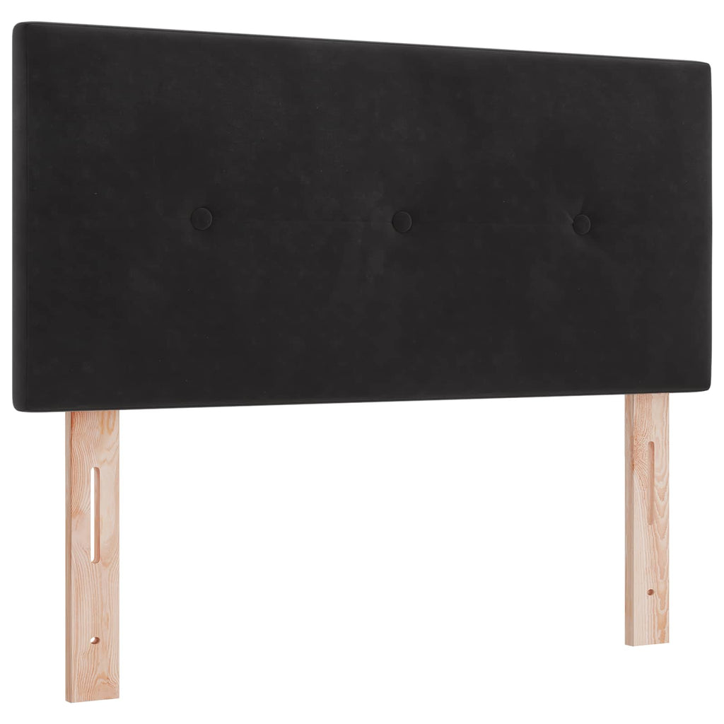 vidaXL Łóżko ottoman z materacem Z zagłówkiem Czarny 90 x 190 cm Welur