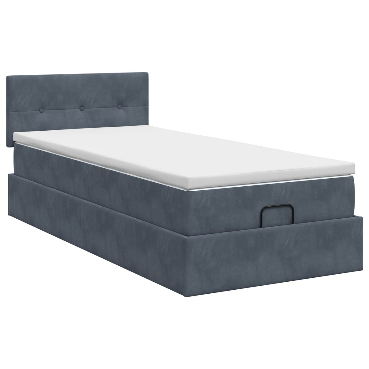 vidaXL Łóżko ottoman z materacem ciemnoszary 90 x 200 cm Welur