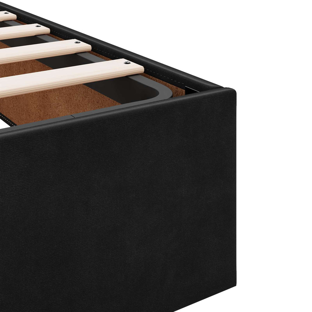 vidaXL Łóżko ottoman z materacem Z zagłówkiem Czarny 90 x 200 cm Welur