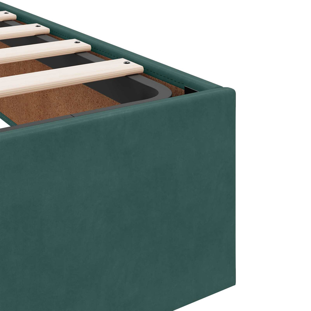 vidaXL Łóżko ottoman z materacem Ciemnozielony 100 x 200 cm Welur