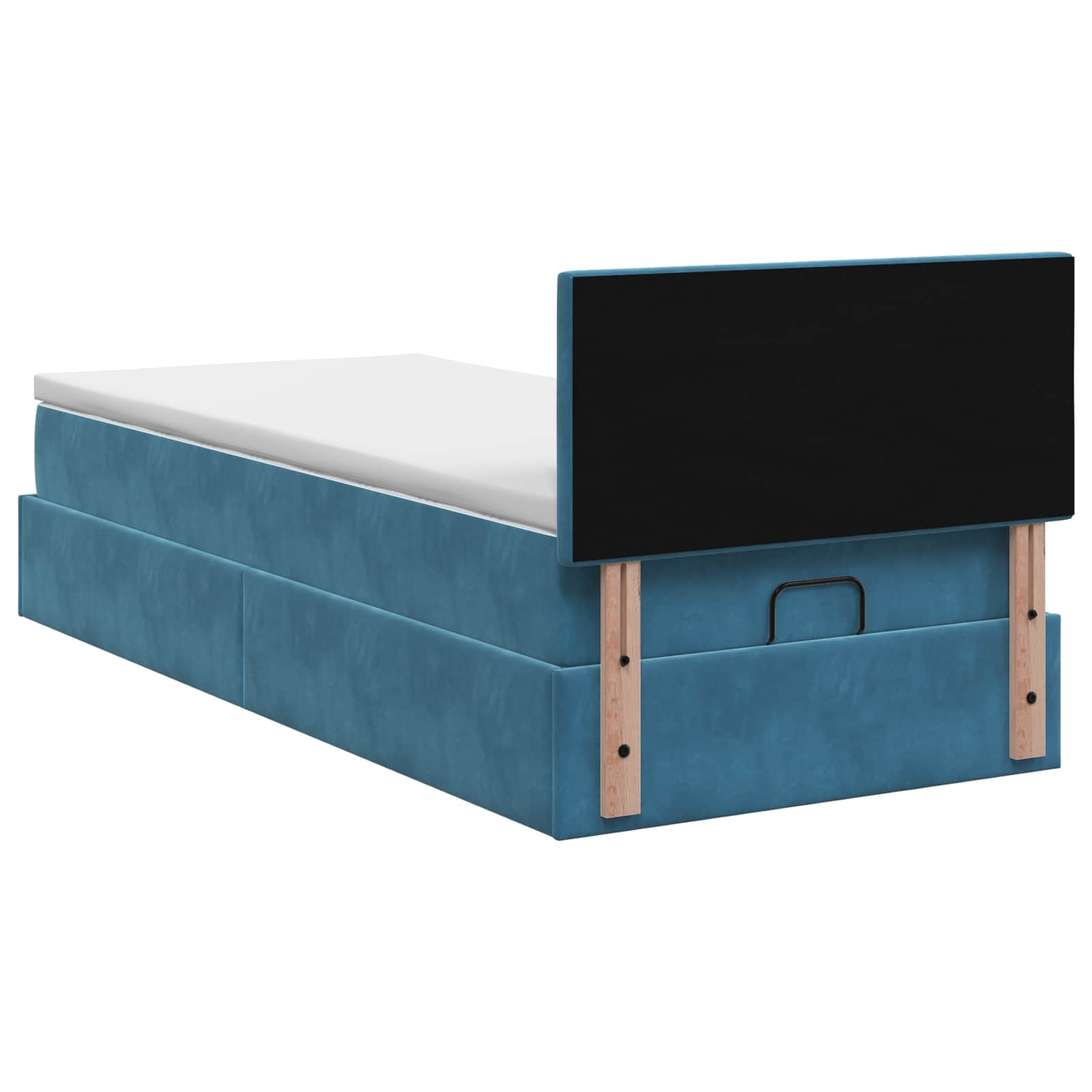vidaXL Łóżko ottoman z materacem Ciemnoniebieski 100 x 200 cm Welur