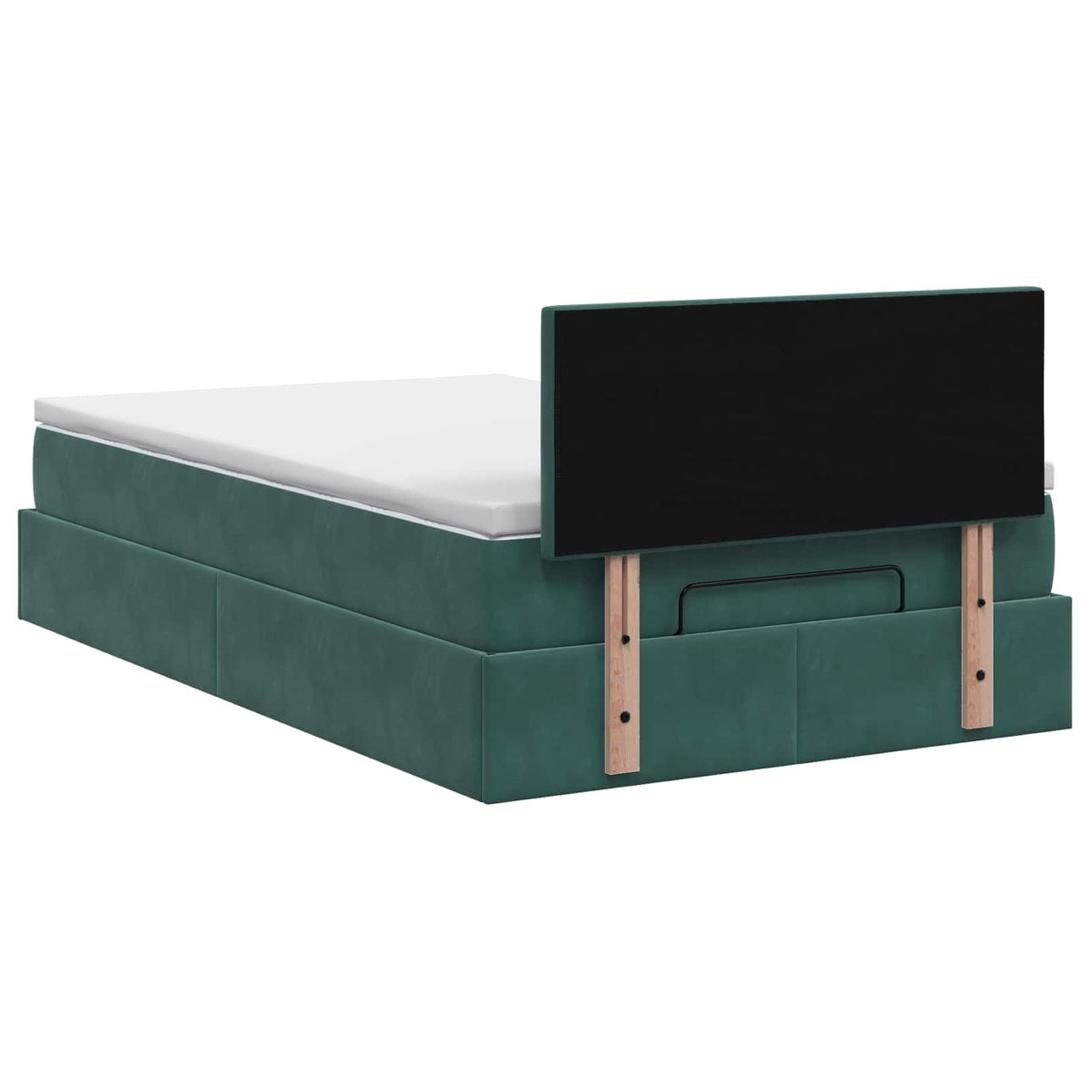 vidaXL Łóżko ottoman z materacem Ciemnozielony 120 x 190 cm Welur