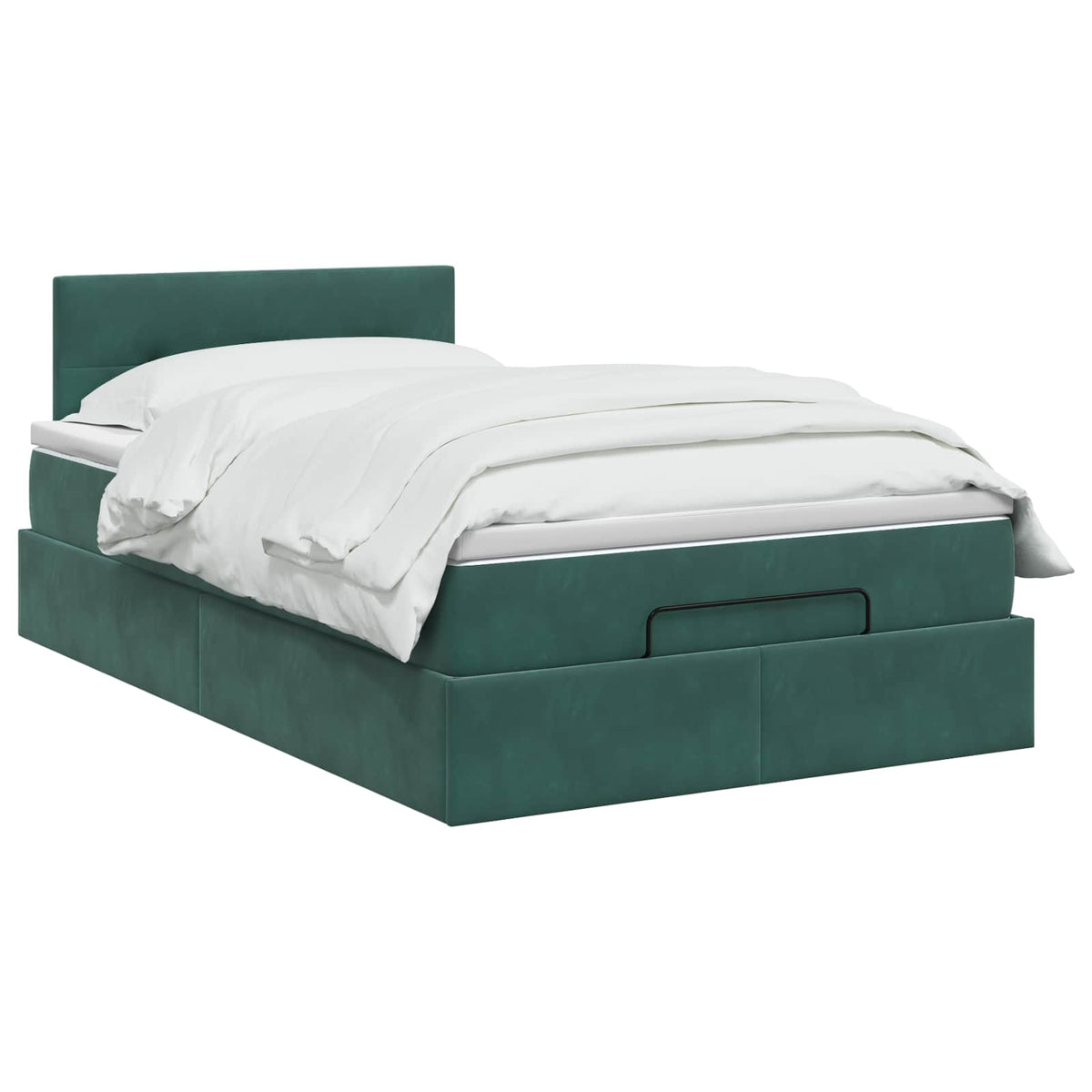 vidaXL Łóżko ottoman z materacem Ciemnozielony 120 x 190 cm Welur