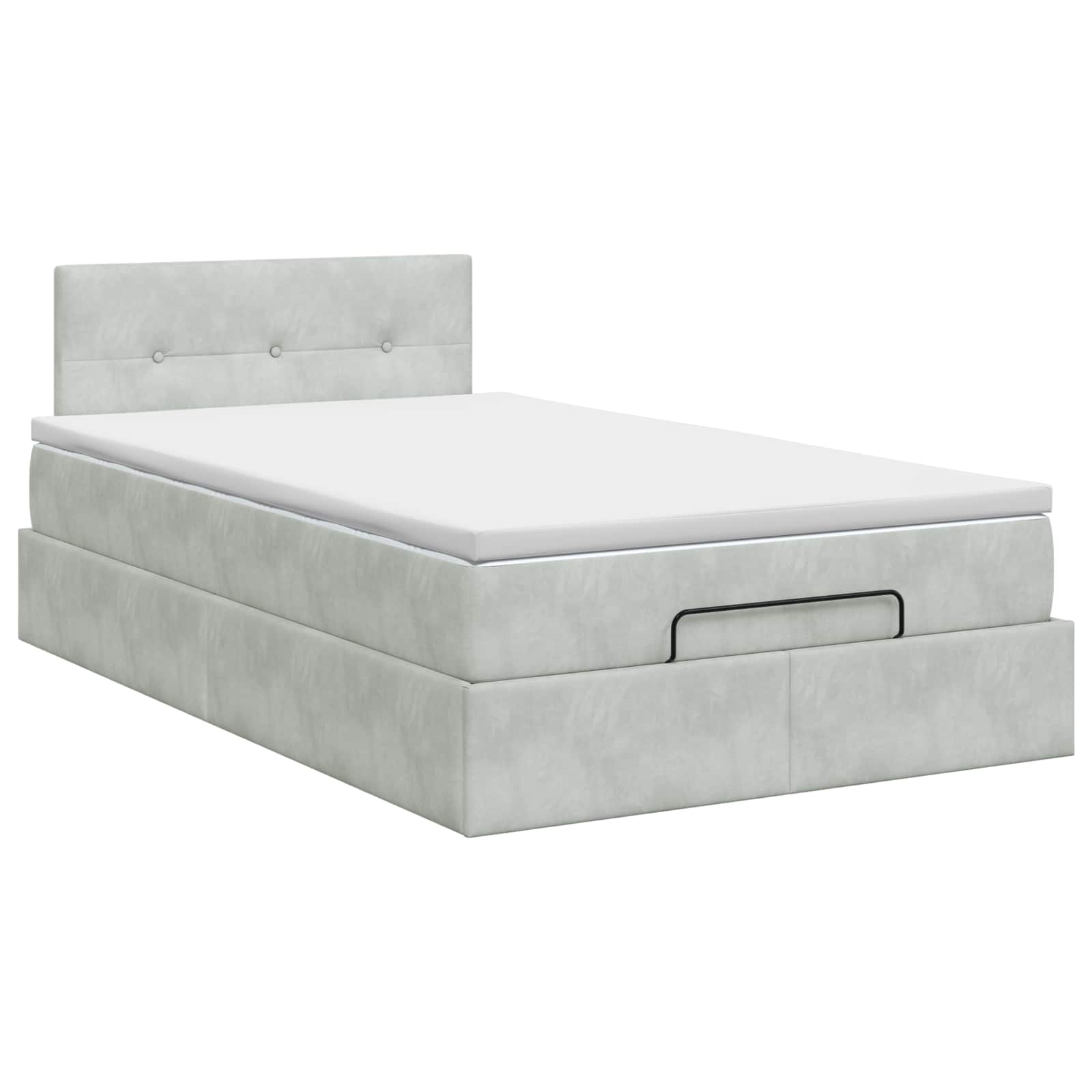 vidaXL Łóżko ottoman z materacem jasnoszary 120 x 200 cm Welur