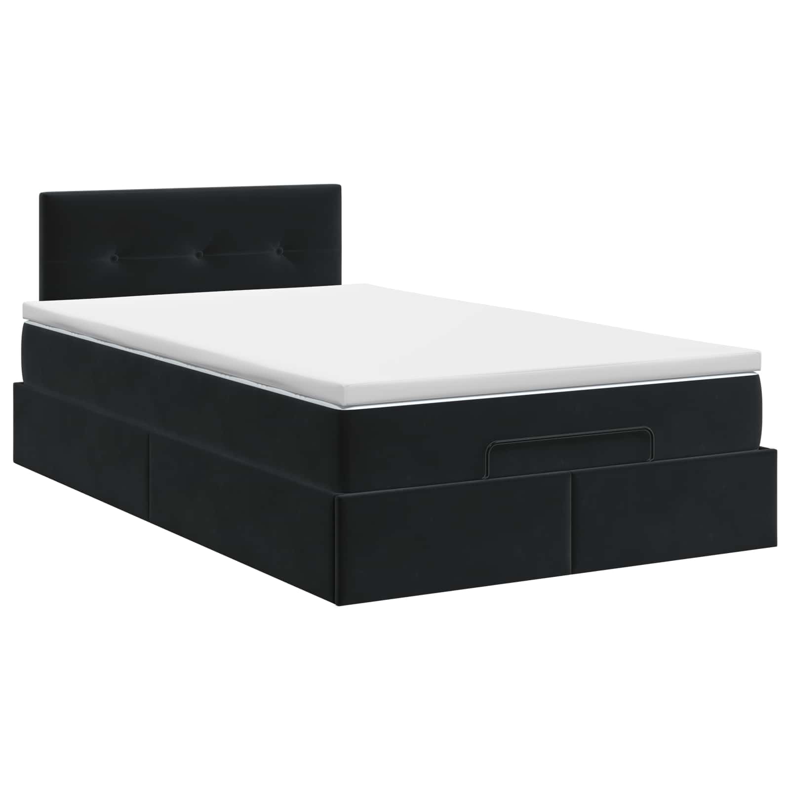 vidaXL Łóżko ottoman z materacem Czarny 120 x 200 cm Welur