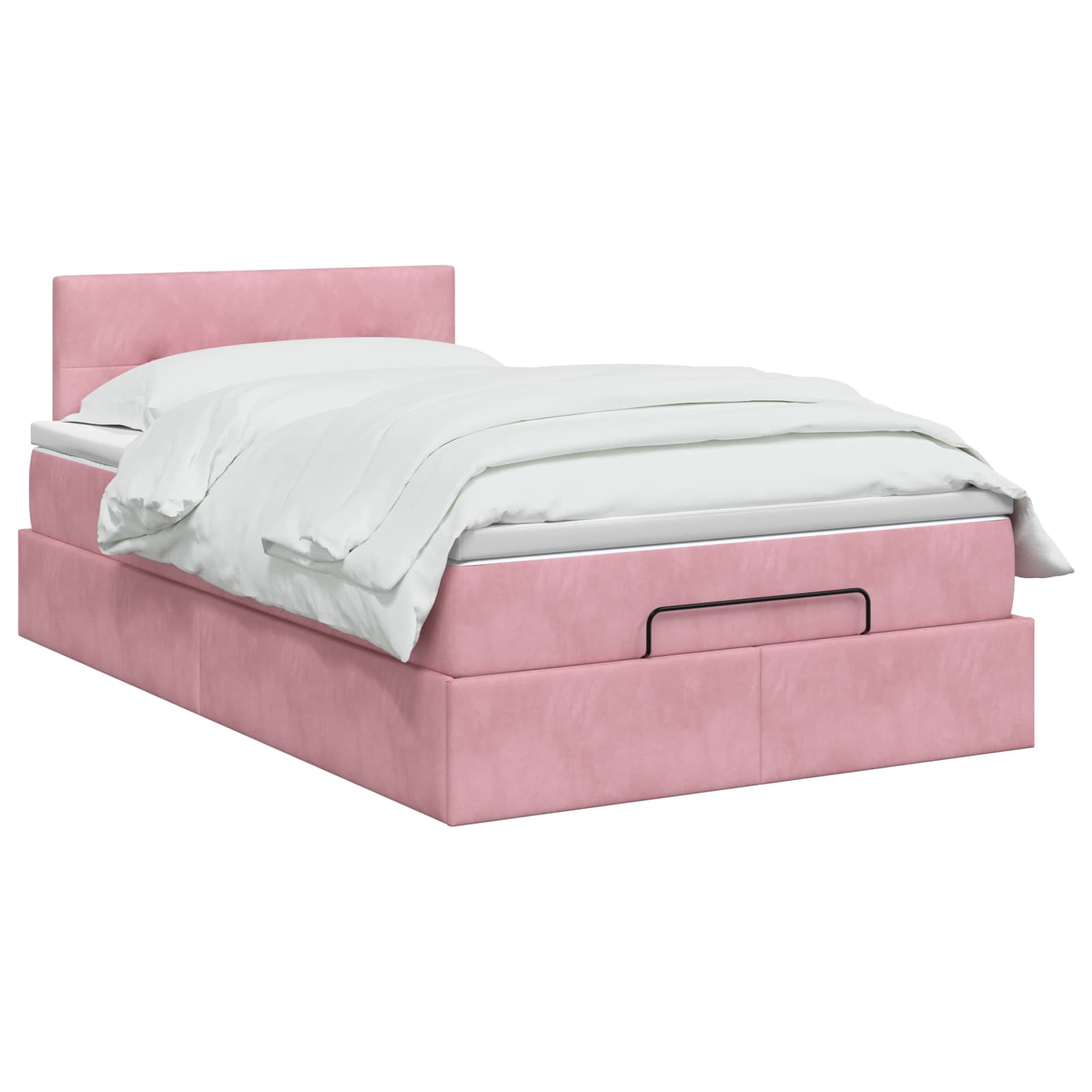 vidaXL Łóżko ottoman z materacem różowy 120 x 200 cm Welur