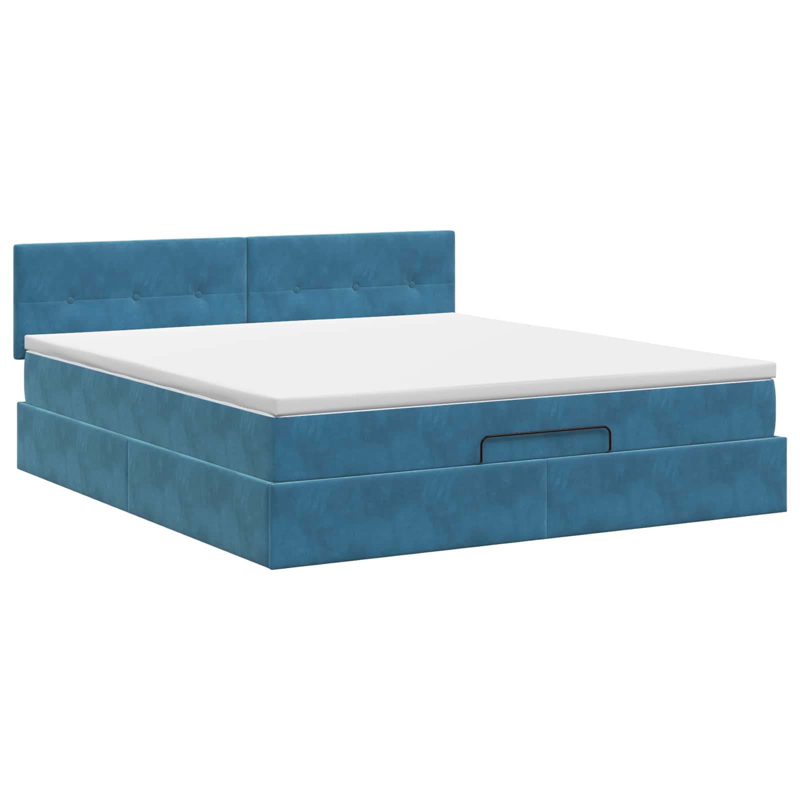 vidaXL Łóżko ottoman z materacem Ciemnoniebieski 140 x 190 cm Welur