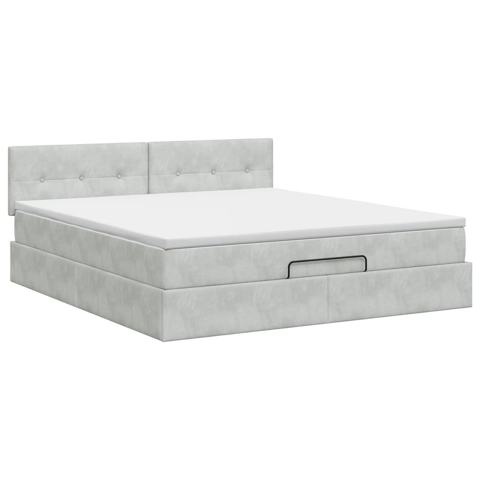 vidaXL Łóżko ottoman z materacem jasnoszary 180 x 200 cm Welur