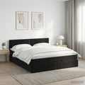 vidaXL Łóżko ottoman z materacem Czarny 140 x 200 cm Welur