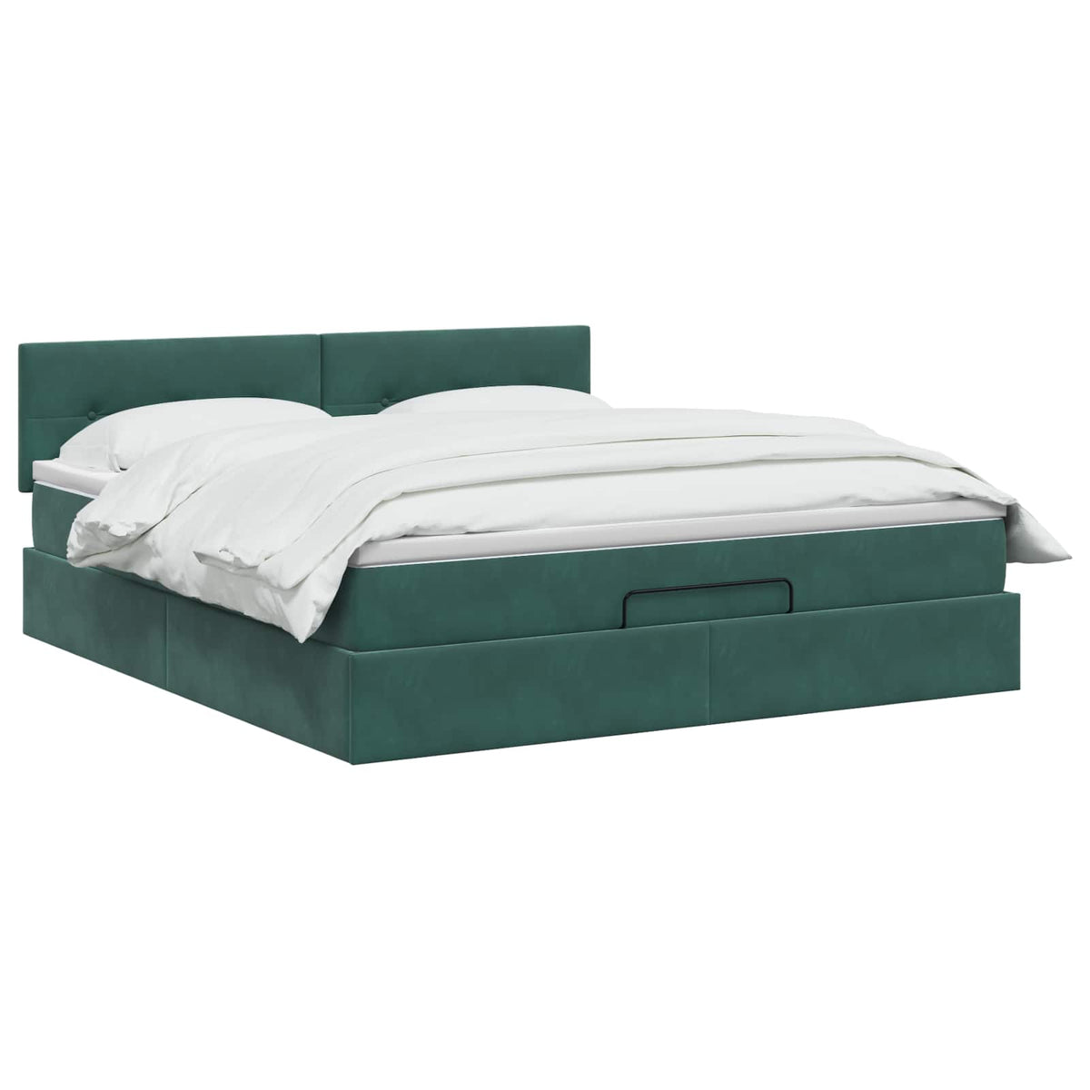 vidaXL Łóżko ottoman z materacem Ciemnozielony 180 x 200 cm Welur