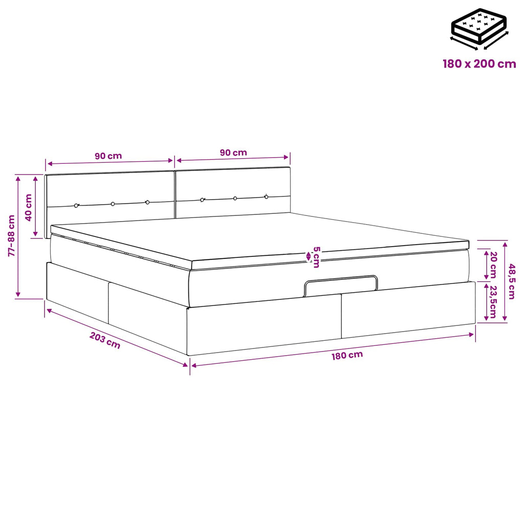 vidaXL Łóżko ottoman z materacem Ciemnozielony 180 x 200 cm Welur