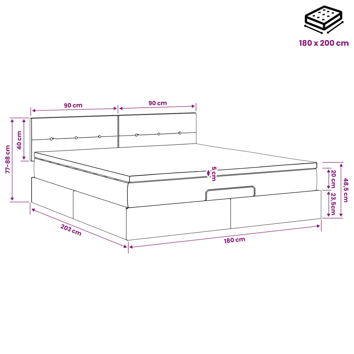 vidaXL Łóżko ottoman z materacem Ciemnozielony 180 x 200 cm Welur