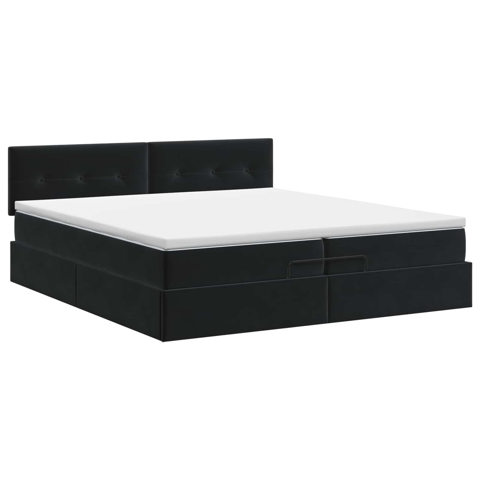 vidaXL Łóżko ottoman z materacem Czarny 200 x 200 cm Welur