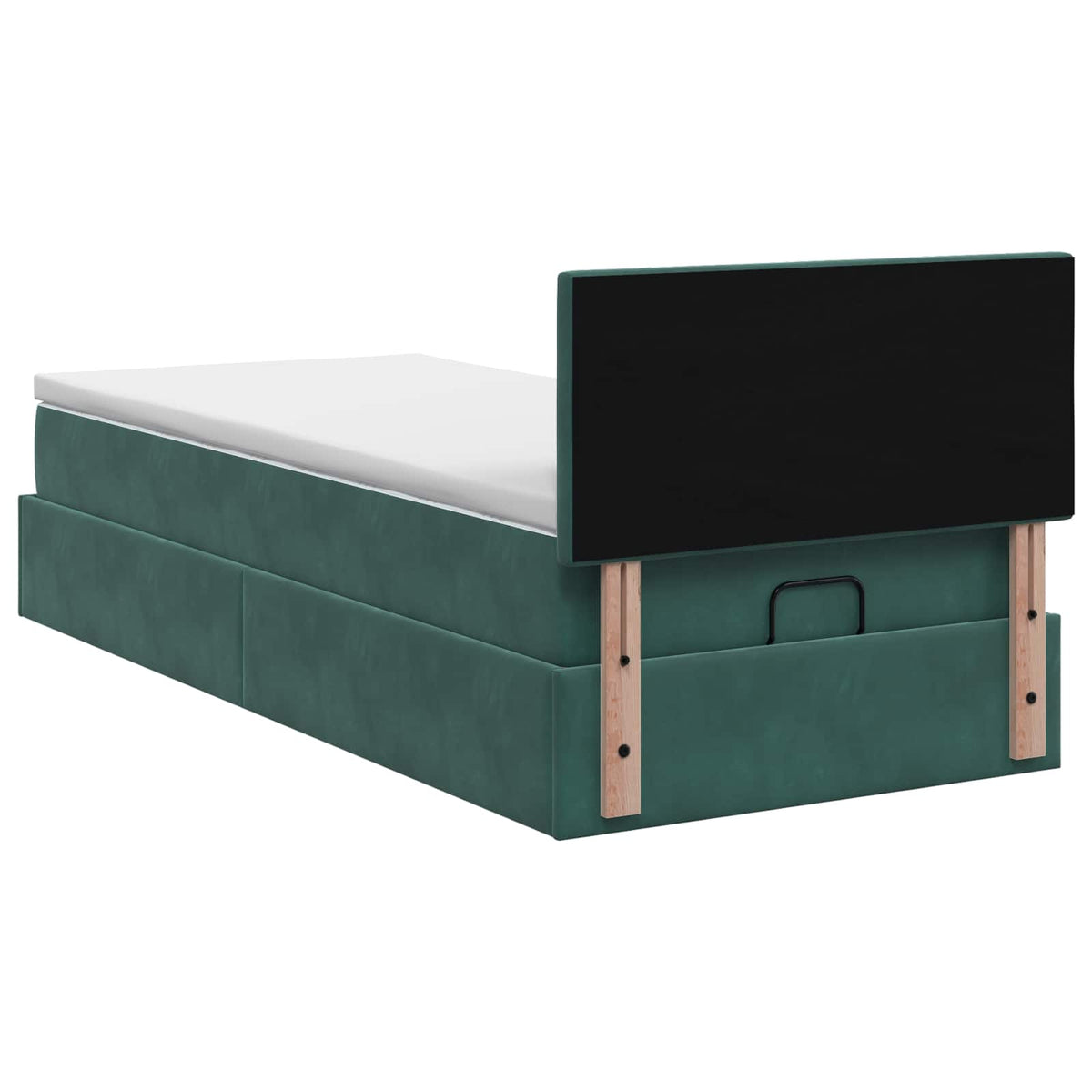 vidaXL Łóżko ottoman z materacem Ciemnozielony 80 x 200 cm Welur