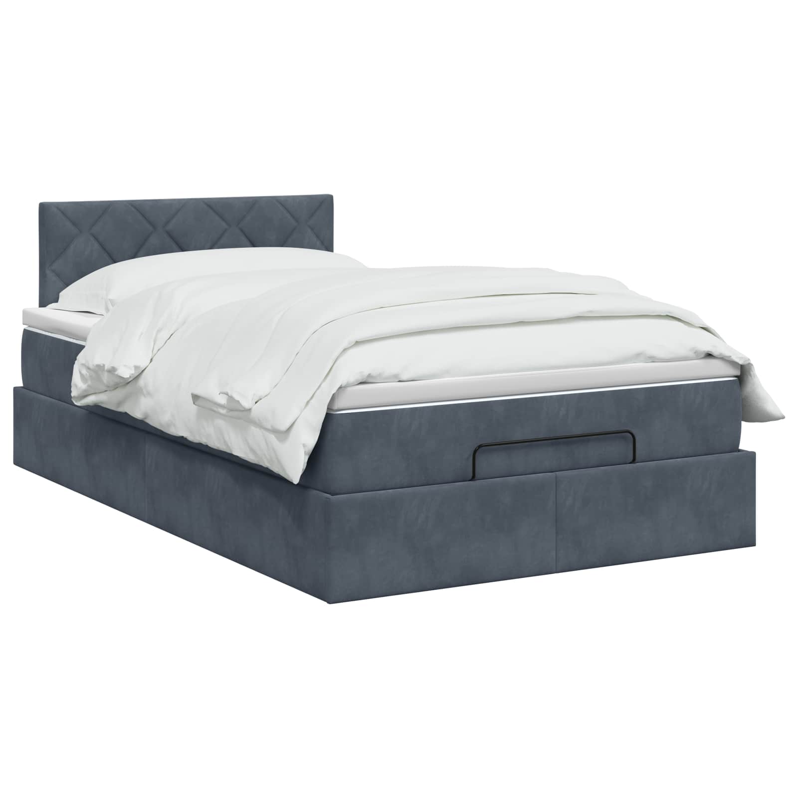 vidaXL Łóżko ottoman z materacem ciemnoszary 120 x 190 cm Welur