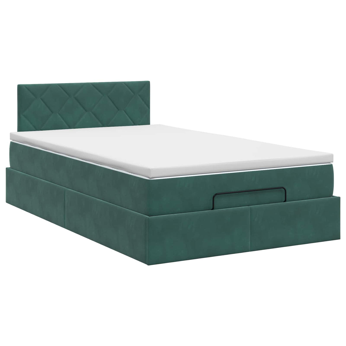 vidaXL Łóżko ottoman z materacem Ciemnozielony 120 x 190 cm Welur