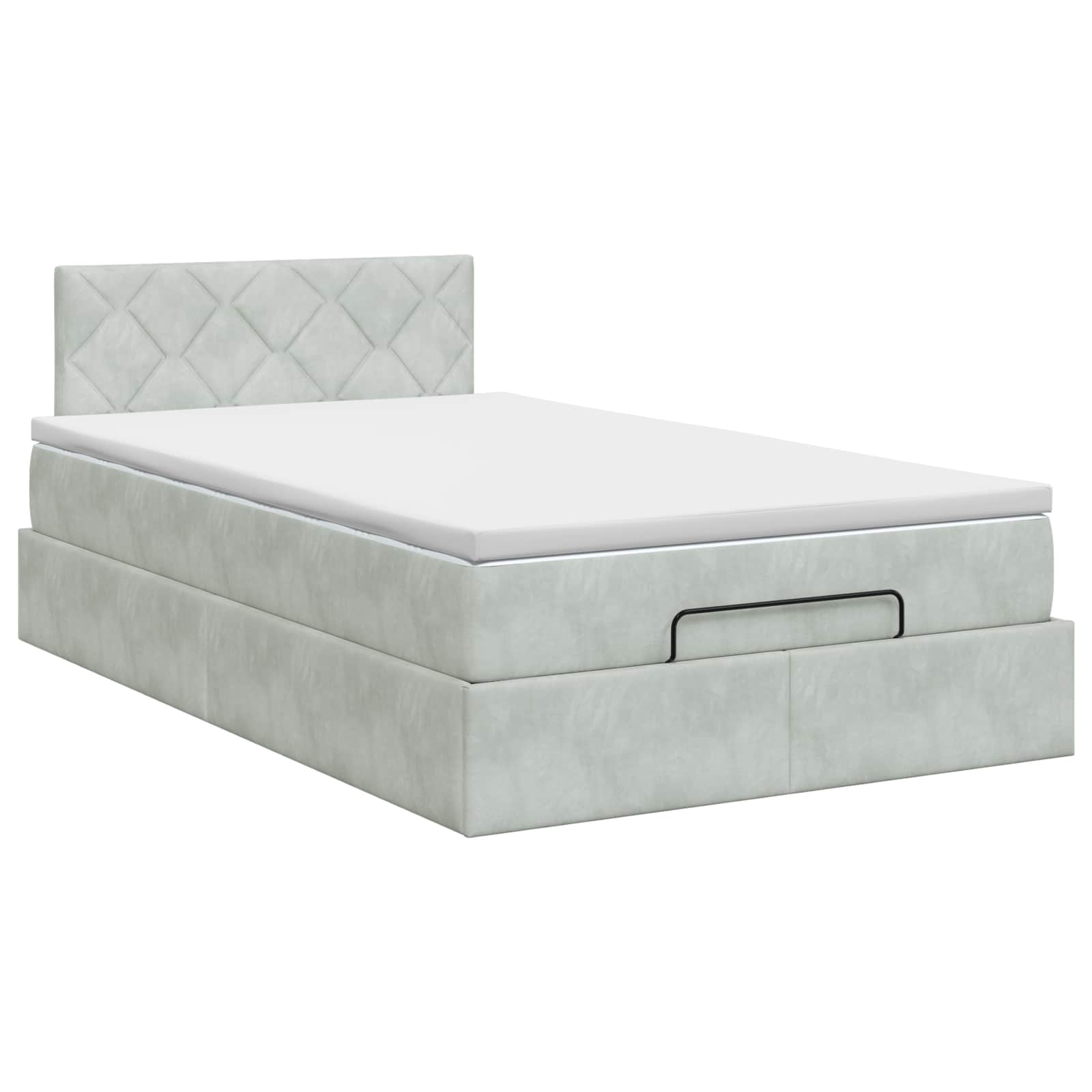 vidaXL Łóżko ottoman z materacem jasnoszary 120 x 200 cm Welur