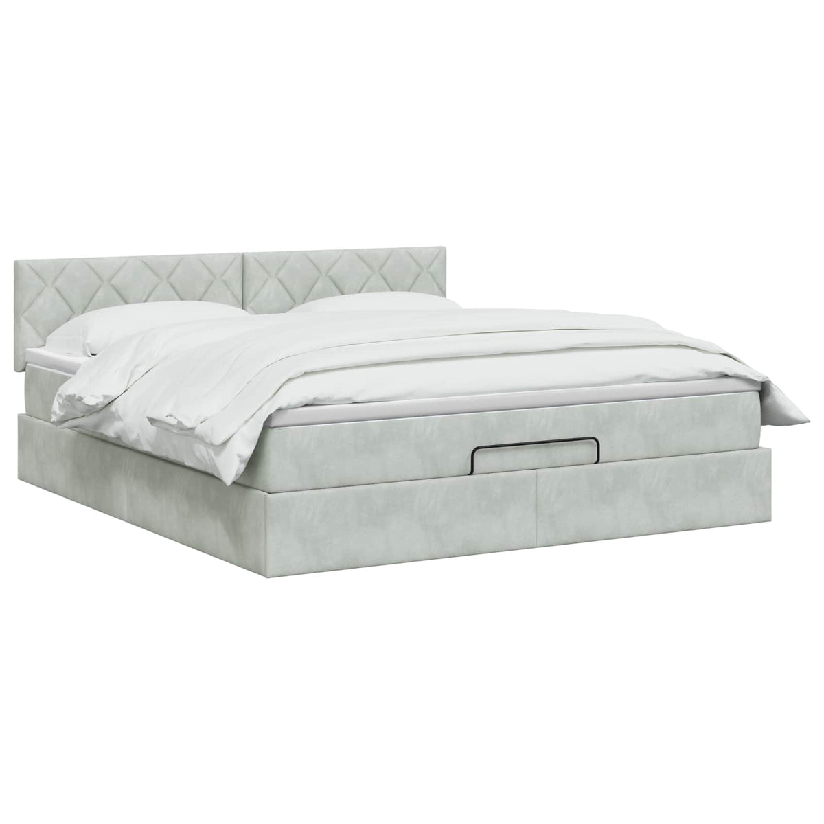 vidaXL Łóżko ottoman z materacem jasnoszary 180 x 200 cm Welur