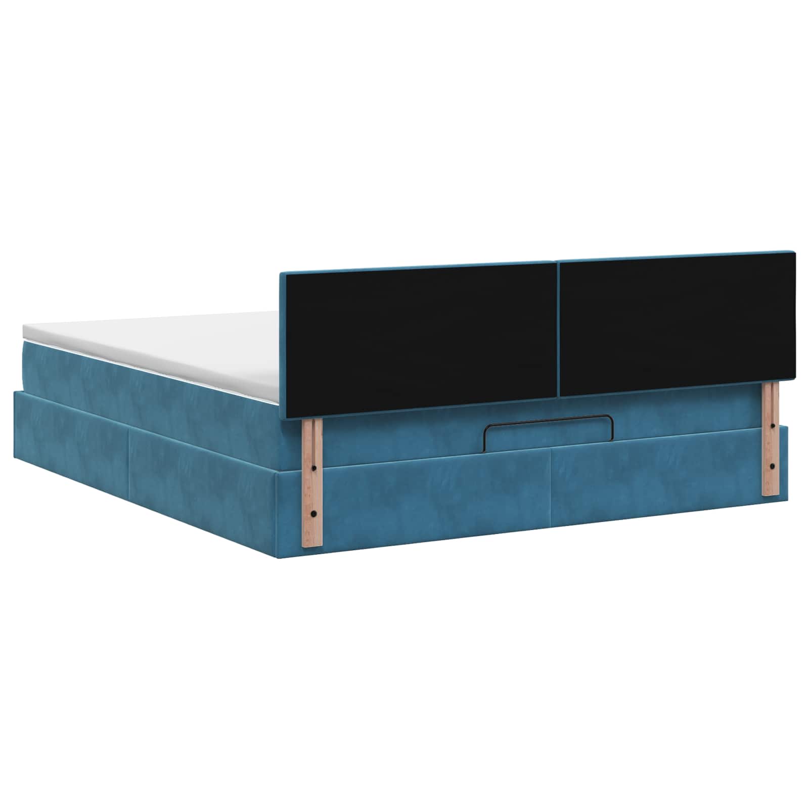 vidaXL Łóżko ottoman z materacem Ciemnoniebieski 180 x 200 cm Welur
