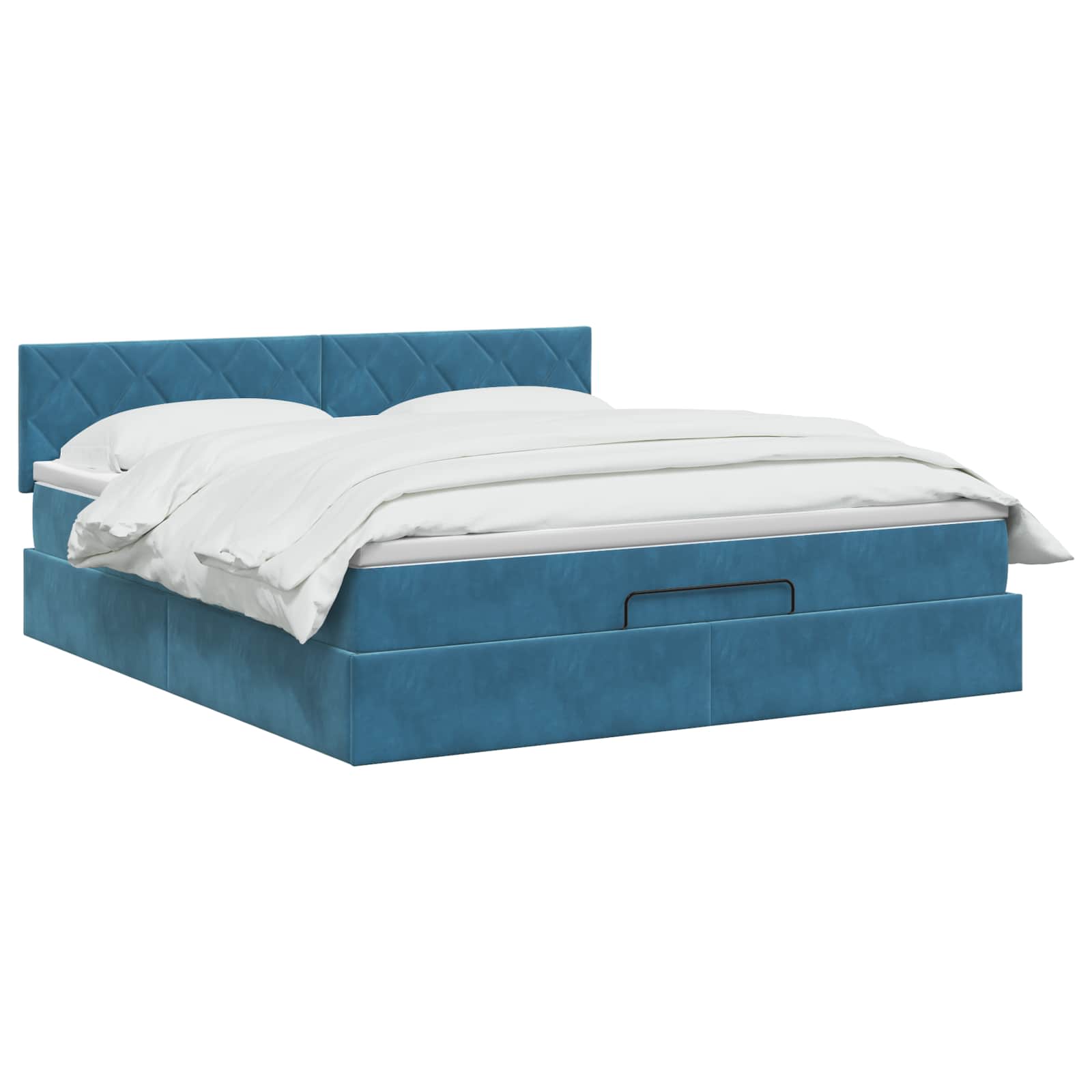 vidaXL Łóżko ottoman z materacem Ciemnoniebieski 180 x 200 cm Welur