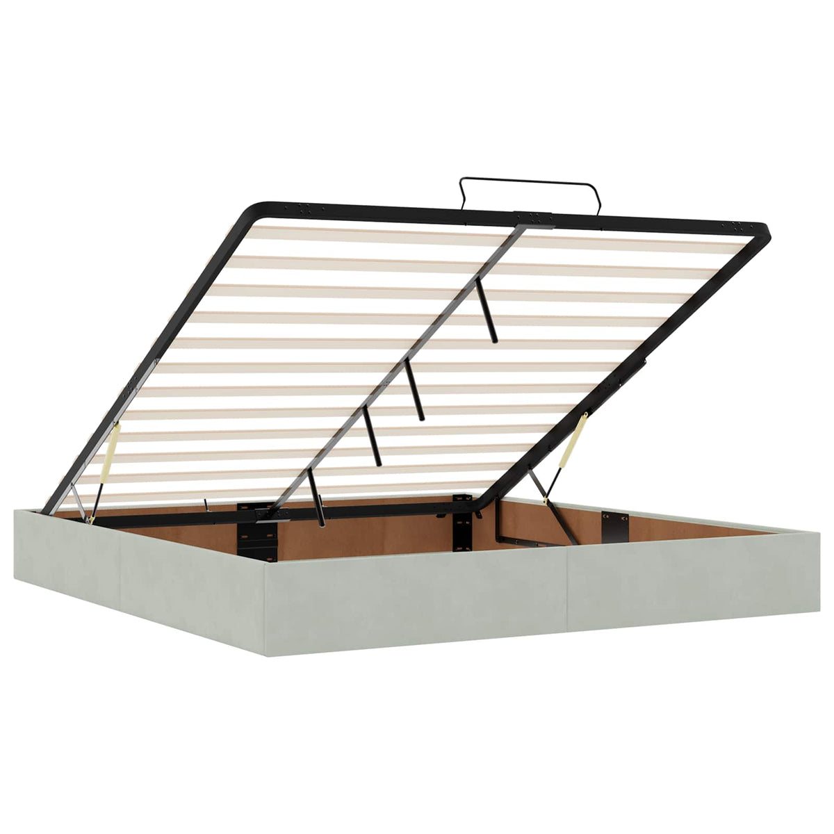 vidaXL Łóżko ottoman z materacem jasnoszary 200 x 200 cm Welur